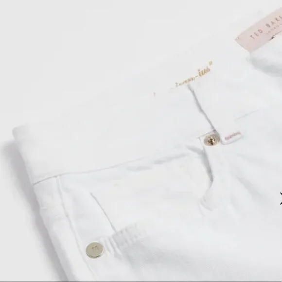 TED
BAKER Gold Bead Embroidered Hem Lillya Dainty Studded Jean retail $175 NWT - Picture 7 of 15